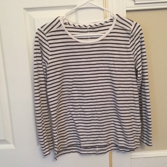 Madewell grey/navy blue striped long sleeve shirt - Picture 1 of 3